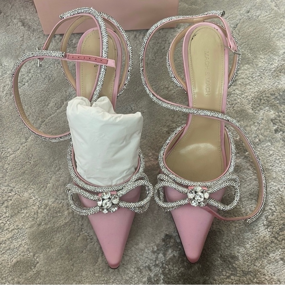Mach &Mach Double Bow Slingback Pumps